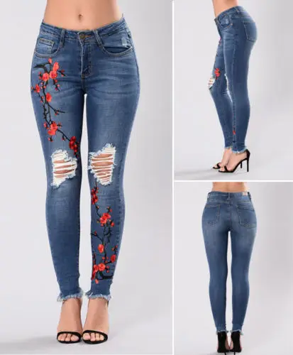 Женские джинсовые брюки с высокой талией джинсы бойфренды дырками свободные