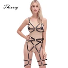 Кожаные Подвязки для тела, взрослые игры полиуретан, бандаж для ног, пояс для чулок