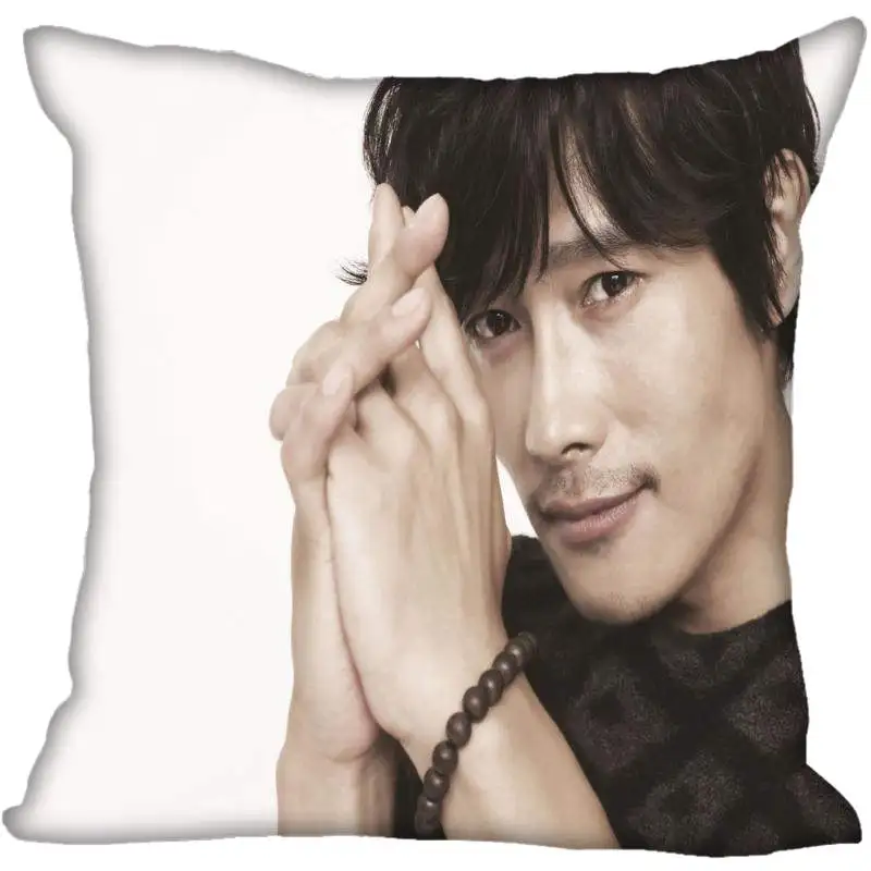 На заказ Kpop Lee Byung hun печатные квадратные шелковые наволочки 40x40 см, 35x35 см одна сторона атласная Наволочка логотип