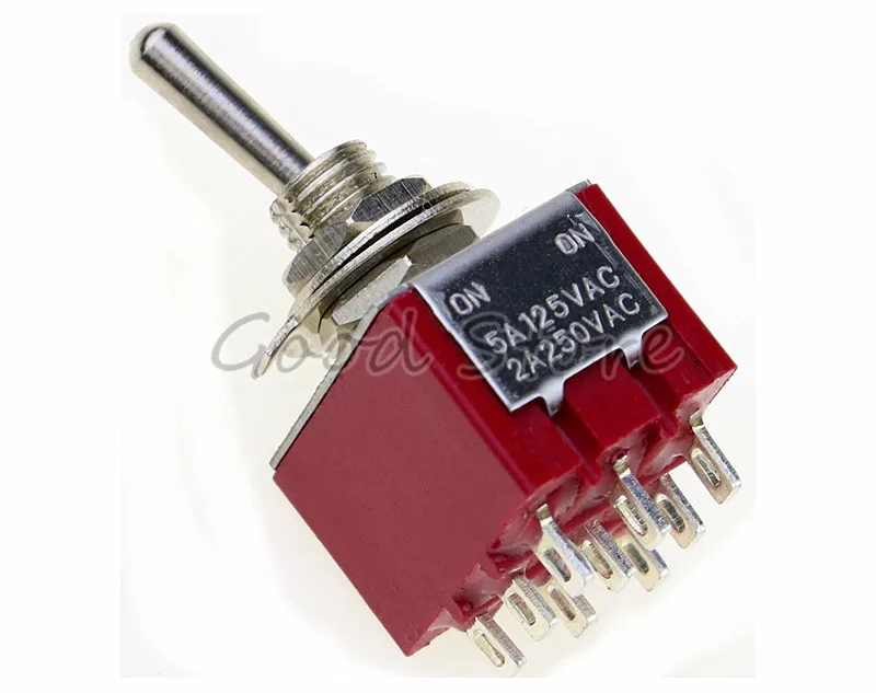 Красный Мини MTS 302 6 мм 9 Pin 2 положения Вкл/вкл 5А/125VAC 2A/250VAC тумблер|Выключатели| |