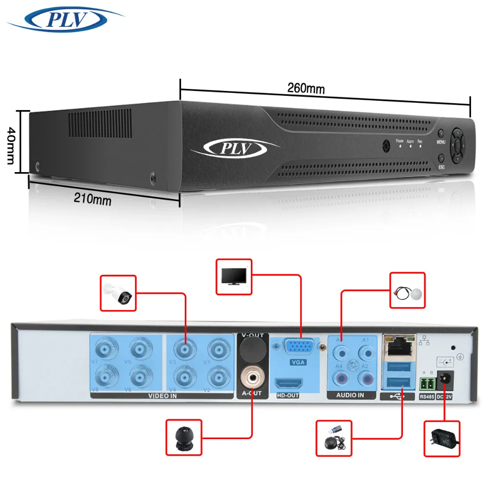 PLV 4CH CCTV системы 1080P HDMI AHD DVR 4 шт. 2 0 Мп ИК Ночное Видение безопасности камера дома