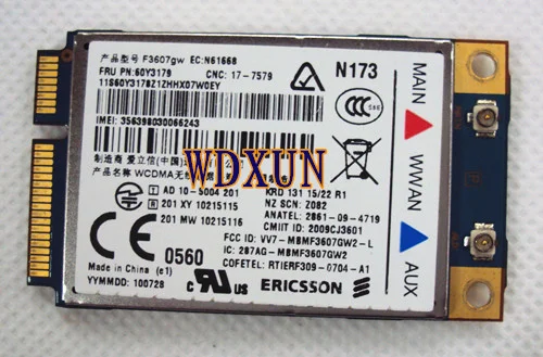 Карта Eircsson F3607GW Thinkpad Lenovo 3G GPS HSPA WWAN 60Y3237 60Y3197 разблокированная | Компьютеры и офис