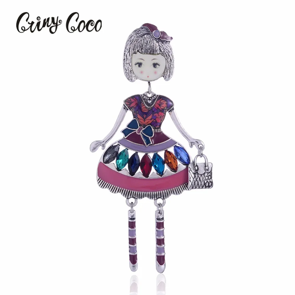 Женская эмалированная брошь Cring CoCo маленькая Яркая модная в виде Стразы летняя