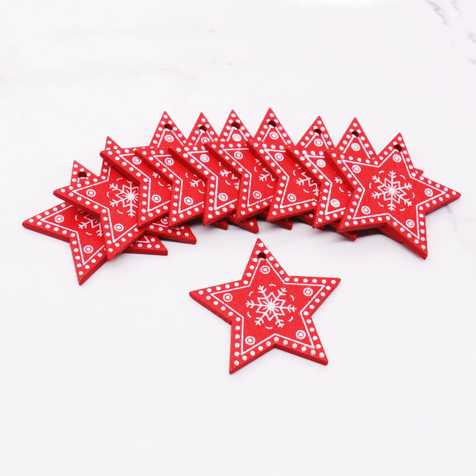 10 шт. дерево DIY рождественская елка сердце подвесная игрушка на елку в виде звезды