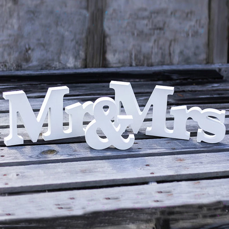 Свадебный знак Мистер и миссис 3 шт./партия Большие буквы украшение для свадебной