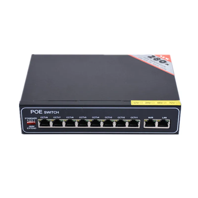 48 в 8 портов гигабитный Неуправляемый коммутатор poe 8*100/1000 Мбит/с poort 2*100/1000 UP Link