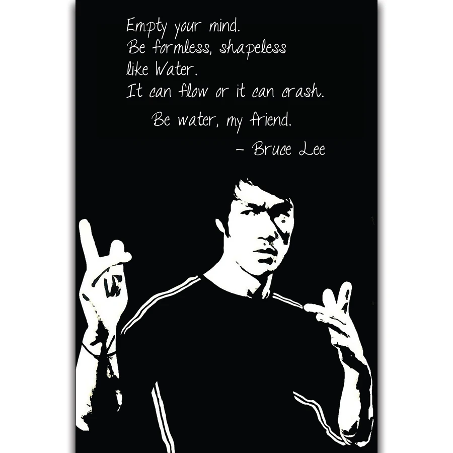 S2777 Брюс Ли мотивирующая Цитата кунгфу звезда настенная живопись Печать На