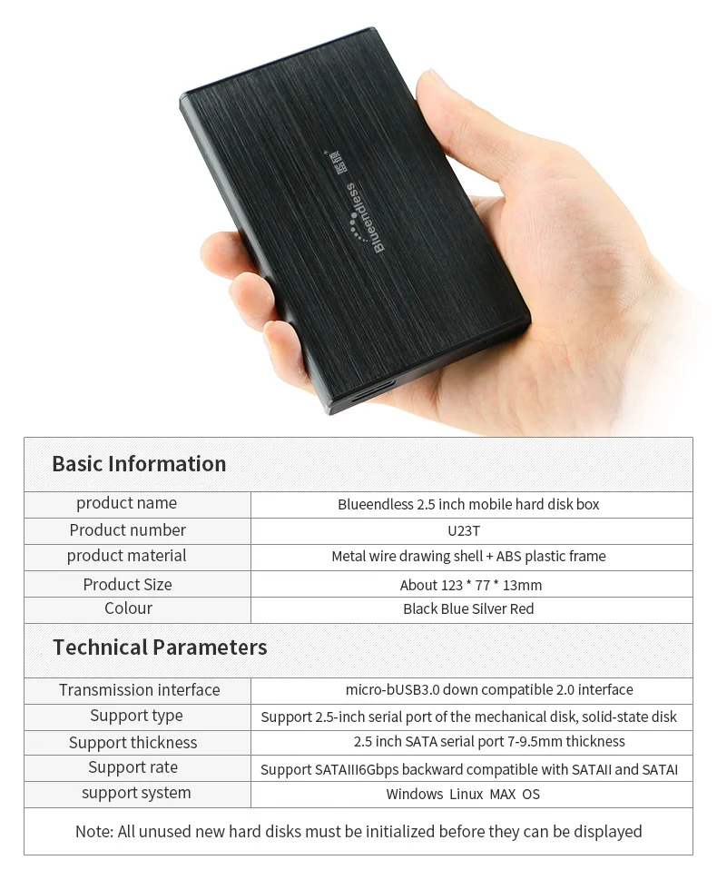 HDD 2,5 1 ТБ внешний жесткий диск Портативный 1 ТБ 2 ТБ USB 3,0 1 TO 2 TO устройство хранения Жесткий диск DiskHD 1 T для компьютера