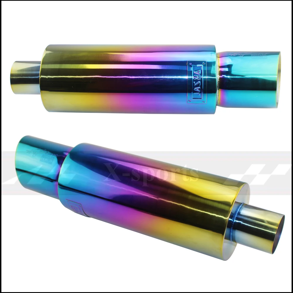 Car Styling Exhaust System Pipe Tail Universal Racing Muffler High Quality Stainless Steel 2.5"3"To 4" Mufflers oblique