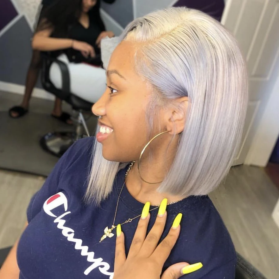Maxglam Lace Front Human Hair Wigs Blonde 613 Short Bob Pink Blue Multiple Colors remy hair For Black Women Free Shipping 13x4 | Шиньоны и