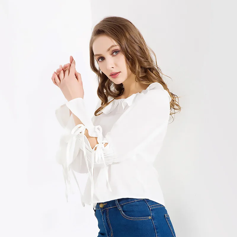 Модная молодежная блузка nvyou gou 2019 повседневная женская с расклешенными рукавами