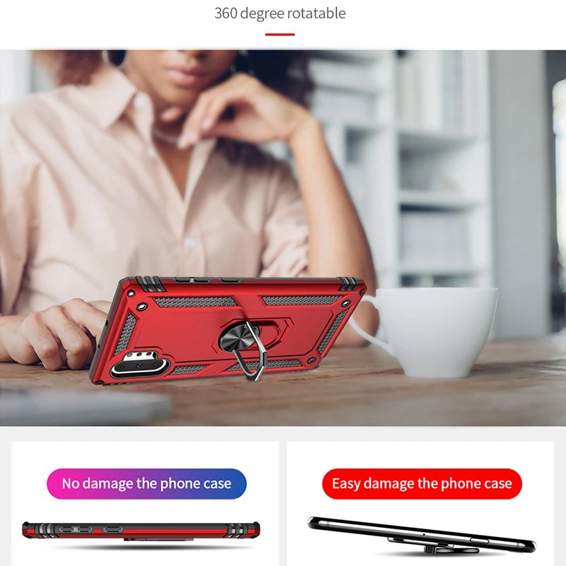 Alxun для samsung Galaxy Note10 Plus чехол люкс Kickstand Mobiele Telefoon Cover Met Vinger Ring задняя крышка Note 10 + |