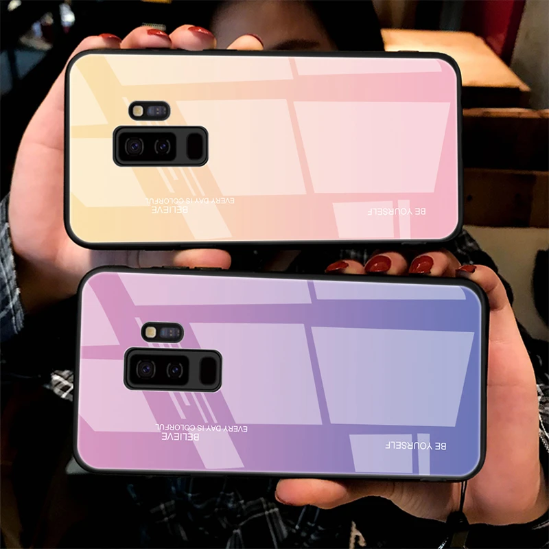 Градиентный чехол Aurora для Samsung Galaxy S8 8S SM G950F G950FD из закаленного стекла SM-G950F SM-G950FD |