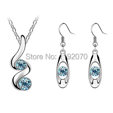 Sweet Silver Plated (Earrings &amp Necklaces) Crystal Jewelry Sets (More Color) | Украшения и аксессуары