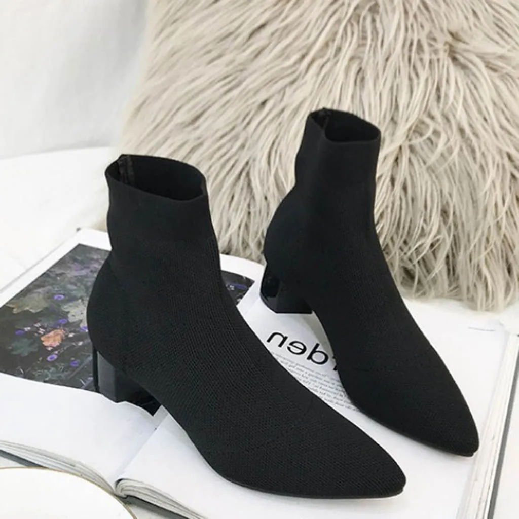 SAGACE/женские плотные и Короткие Модные Удобные однотонные вязаные носки с острым носком; повседневная обувь; Новинка года