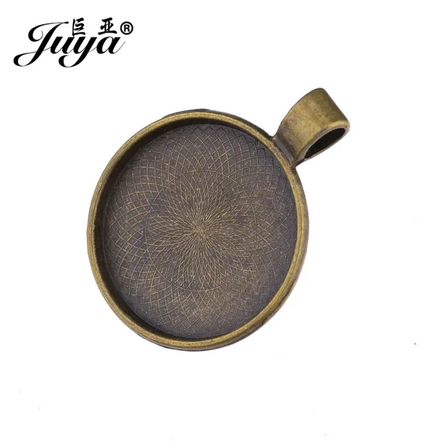 Ancient bronze JUYA 10 шт. разноцветные 25 мм ожерелье кулон оправа для кабошона, камеи Базовая пустая основа подходит 25 мм Кабошоны Ювелирных изделий - Цвет: Ancient bronze