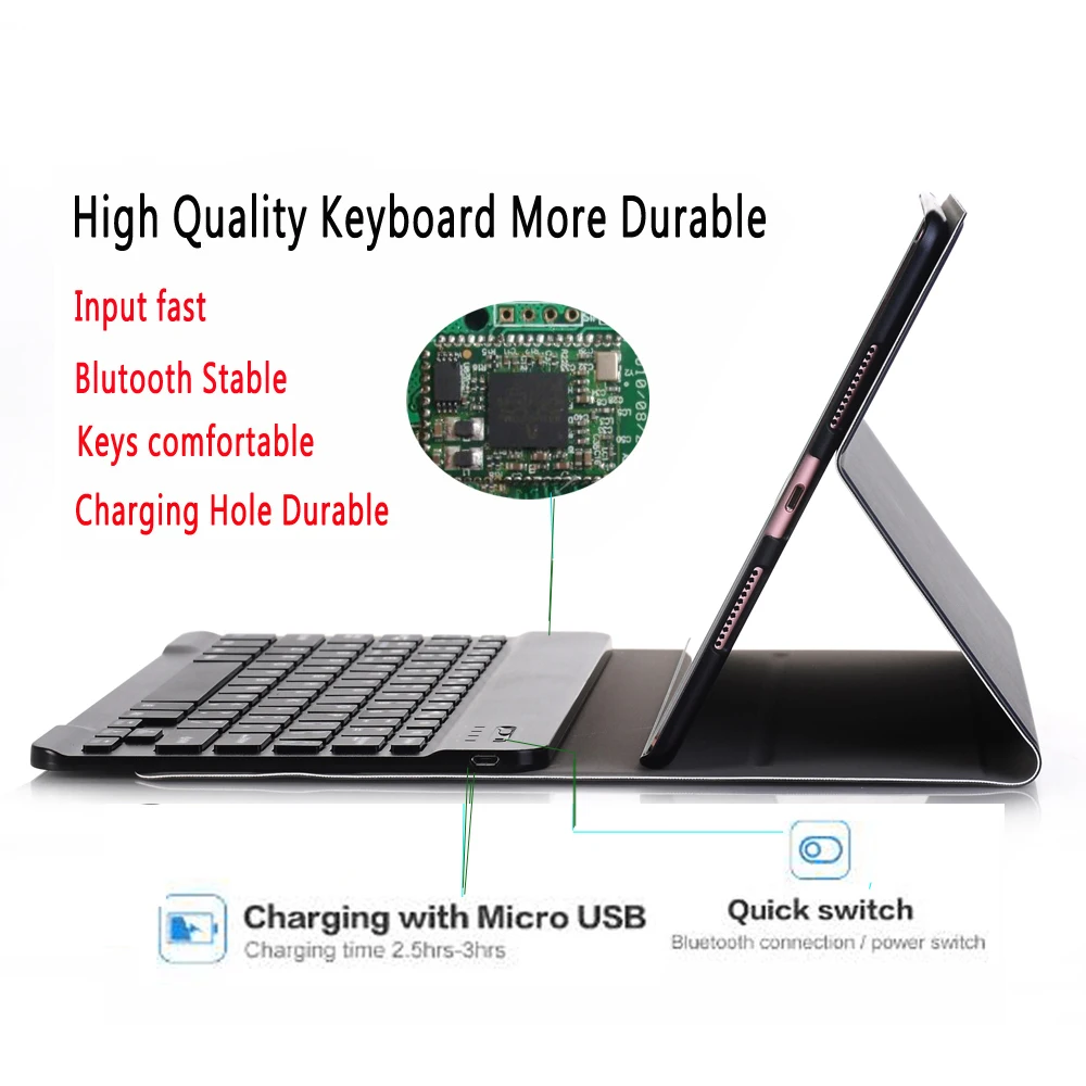 Английский Испанский Русский Bluetooth клавиатура чехол для Apple iPad Air 2019 3 3rd 10 5 A2152 A2153