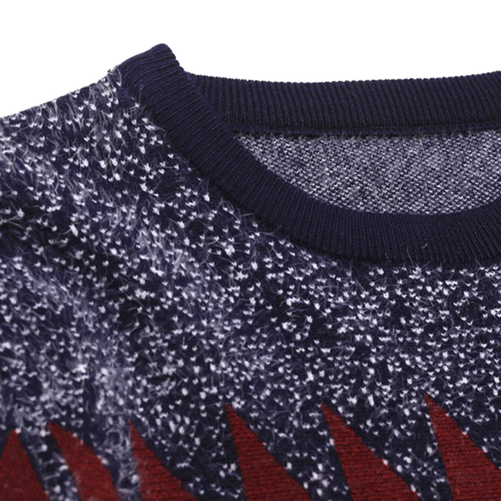 Drop Ship Men Autumn Long Sleeve Printed Pullover Knitted Sweater Top Tee Outwear Blouse Stylish and fashion design Z111 | Мужская