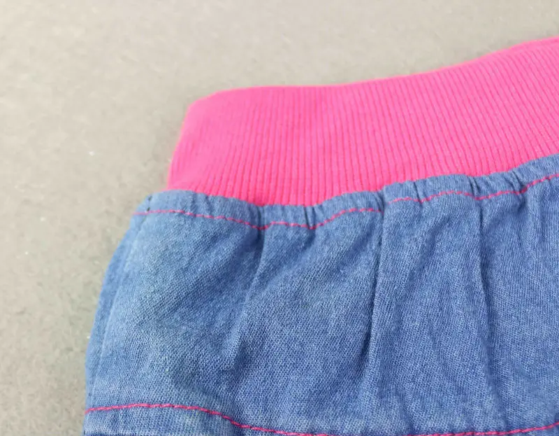 Девушки Летний Цветочный узор вышивки мини Джинсы юбки с луком розовый