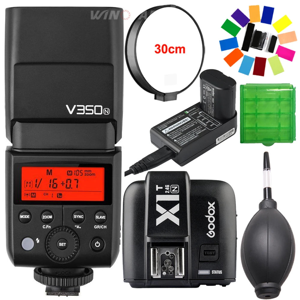 Godox V350N TTL HSS 1/8000s литий ионный аккумулятор для камеры Speedlite Flash + X1T N триггер Nikon D5 D4 D60