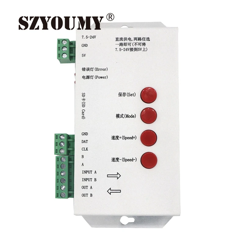 SZYOUMY T1000S SD карта 2048 пикселей контроллер Светодиодный точечный светильник