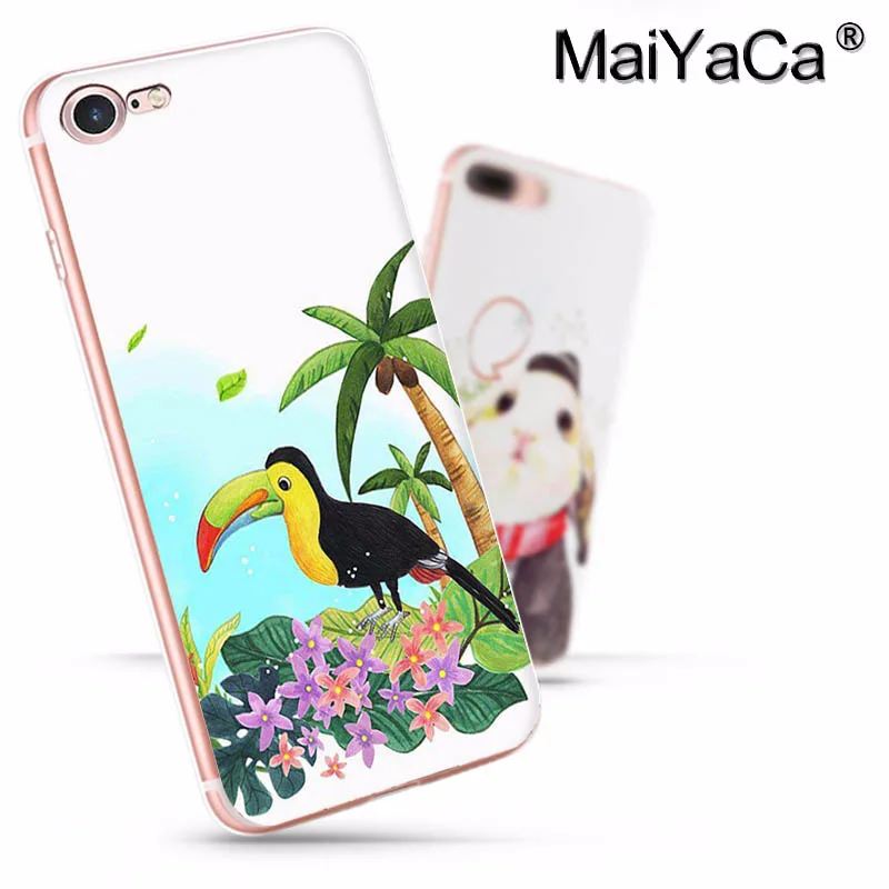 Чехол для телефона MaiYaCa Tropical forest animals Toucan и flamingo iphone SE 2020 11 pro 8 7 66S Plus X 5S XR XS MAX |