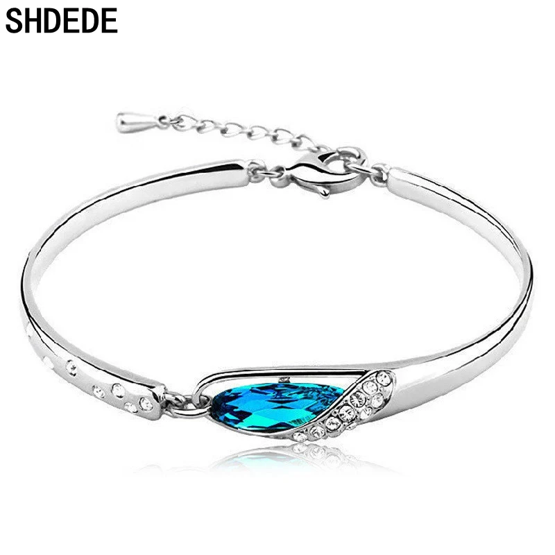 SHDEDE женские ювелирные изделия с кристаллами от Swarovski Красочный Эластичный браслет для женщин Подарки для матери-18500