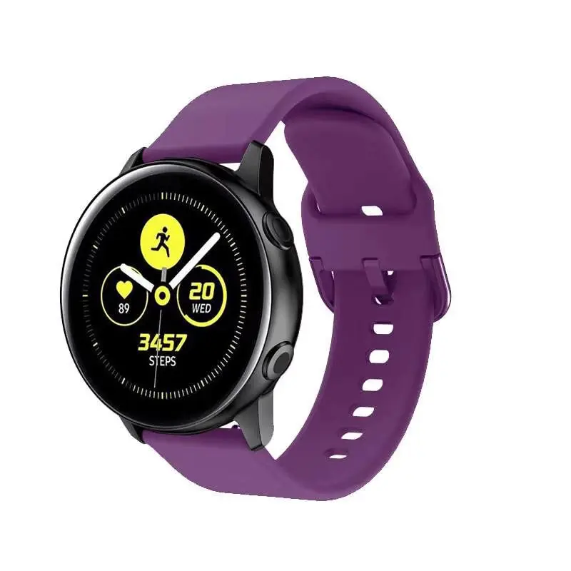 Purple Спортивный силиконовый 20 мм ремешок для samsung Galaxy Watch 42 мм/Активный браслет для мужчин/женщин Замена мужчин t Регулируемый Браслет - Цвет ремешка: Purple