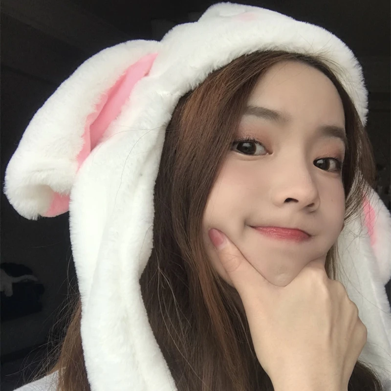 Плюшевые подвижные ушные кроличьи шапки забавная ручная прижимная подушка