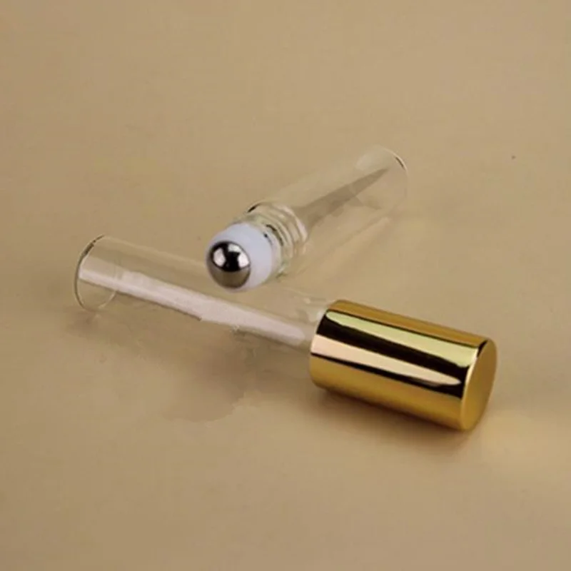 5 мл стеклянный рулон на бутылке Мини стеклянные шариковые бутылки с алюминиевой