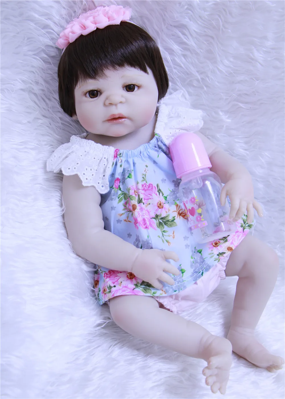 

22" 55cm Full silicone Vinyl newborn princess Toddler doll modeling Girls Birthday Gift Present Child Play House Toy bonecas