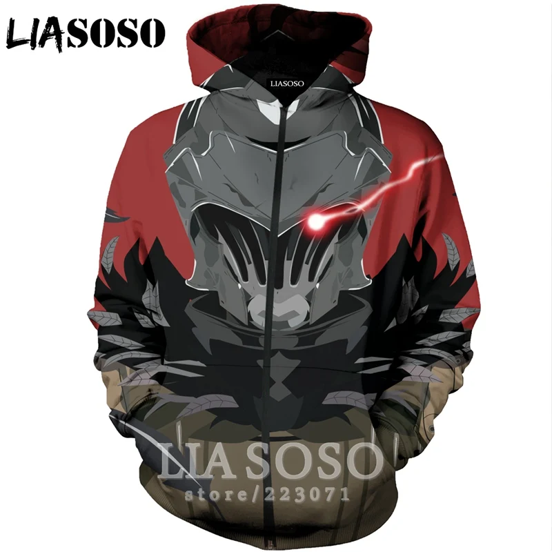 Мужская и Женская толстовка на молнии LIASOSO повседневная с 3D принтом в стиле аниме