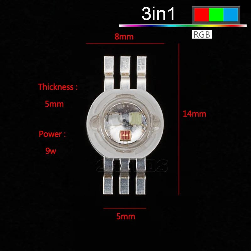 LED RGB 3In1 Светодиодный светильник RGBWA+ UV 6в1 Par 64 светодиодный сценический свет чипы красный/зеленый/синий/белый/Abmer/ультрафиолетовый для сценического освещения чипы - Цвет: LED RGB 3In1