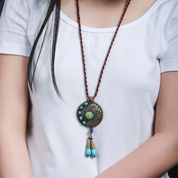 Chinese style semi jewel Pendant Fashion woman sweater chain new of Long Necklace |
