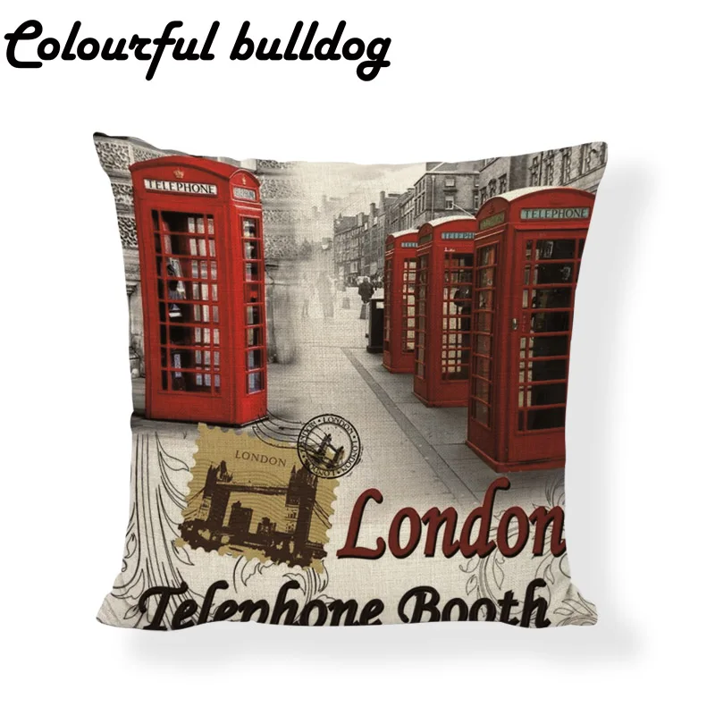Чехол в стиле ретро с рисунком Лондонской Парижской башни|cushion cover|usa cushionparrot cushion