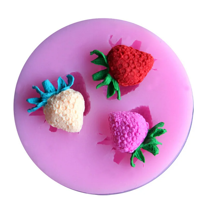 Высокое качество 1 шт. Пищевая силиконовая Милая Клубничная форма для помадки