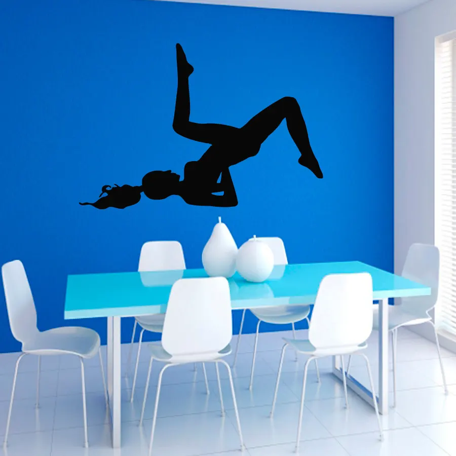 

ZOOYOO Hot Sale Yoga Fitness Girl Wall Sticker Home Decor Vinyl Removable Exercise Gym Sport Player Wall Murals