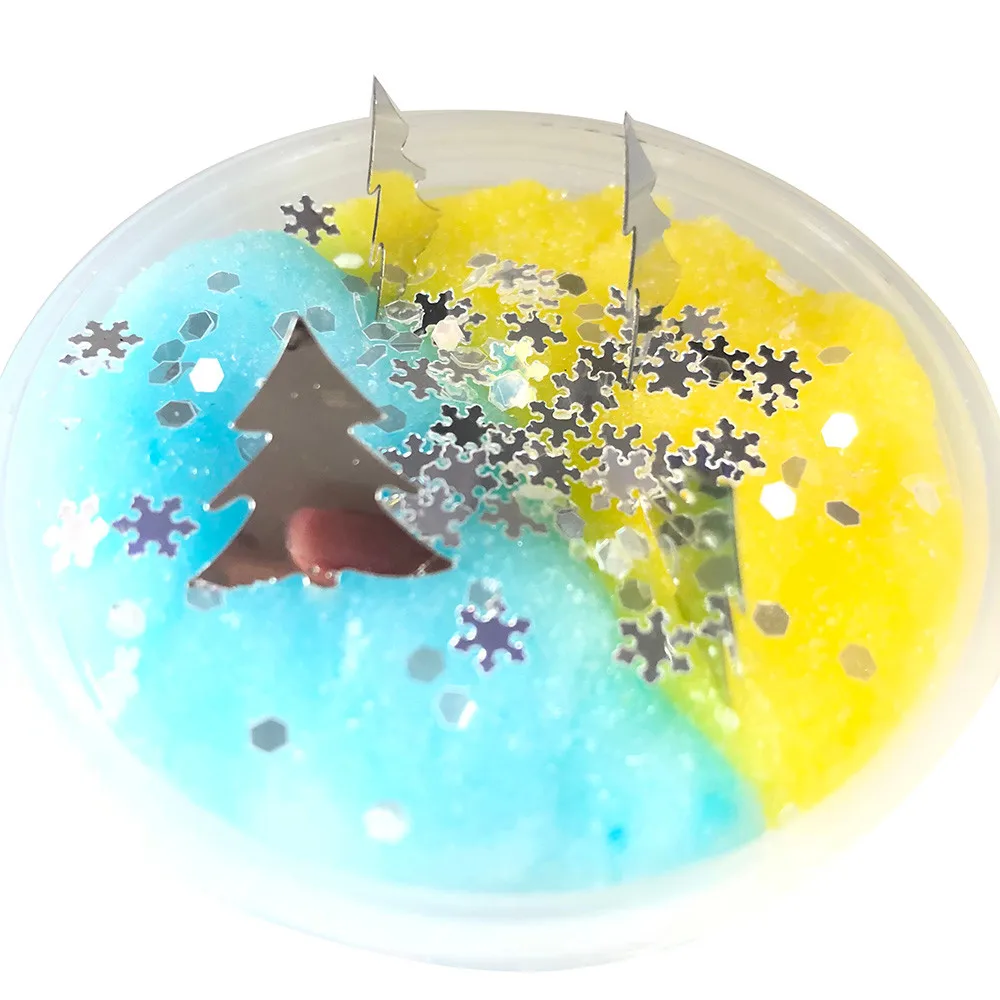 Пушистый Floam Slime Рождество DIY прозрачные слизи игрушки мягкое смешивание Tricky
