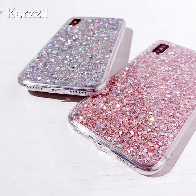 Чехол с блестками для iPhone 8 7 6 6S Plus мягкий силиконовый блестящий чехол X XR XS MAX 5S SE |
