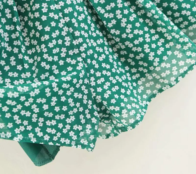 vestidos verano 2018 Summer Women Vintage retro romantic printed chest wrapped holiday puff sleeve mini Dress robe femme dress | Женская
