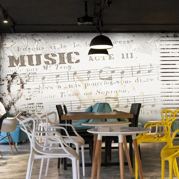 

Custom 3d mural 3D black White Retro European music room theme restaurant hotel bedroom living room sofa TV wallpaper mural