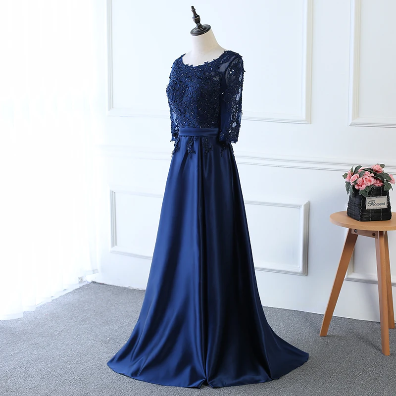 Robe De Soiree темно синее длинное вечернее платье трапециевидной формы на молнии с