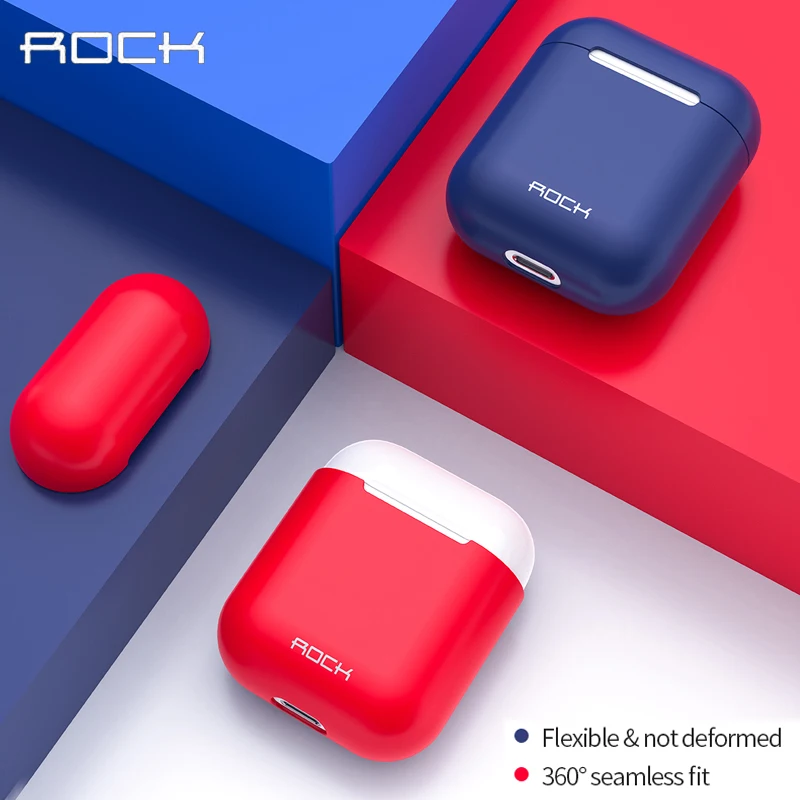 Для Apple AirPods 1 2 силиконовый чехол ROCK Bluetooth Беспроводные наушники с зарядным
