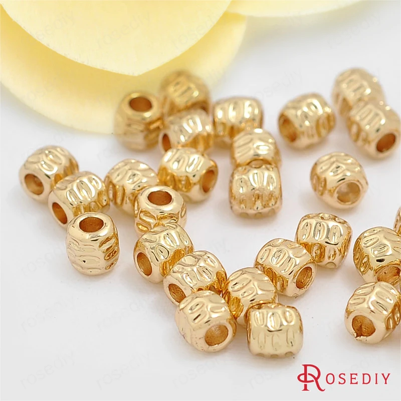 Латунные бусины-разделители для браслетов 10 шт. 5 Х5 мм цвета шампанского |