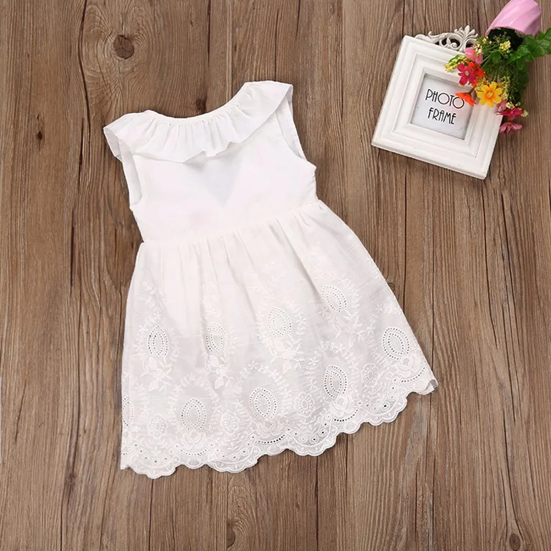 2017 летнее платье принцессы для девочек белые кружевные вечерние платья с