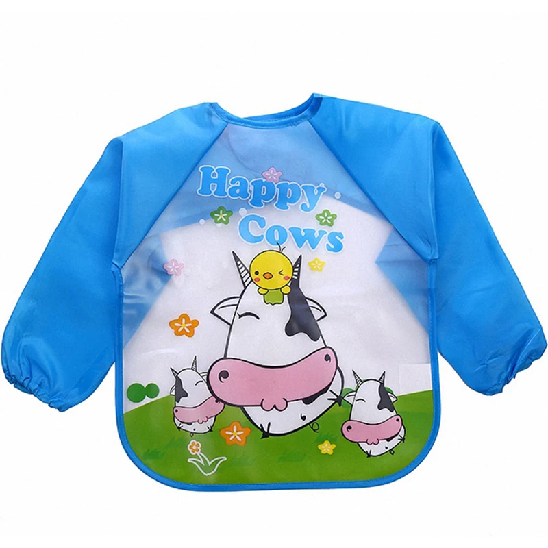 Водонепроницаемый нагрудник с длинными рукавами для кормления детей слюнявчик