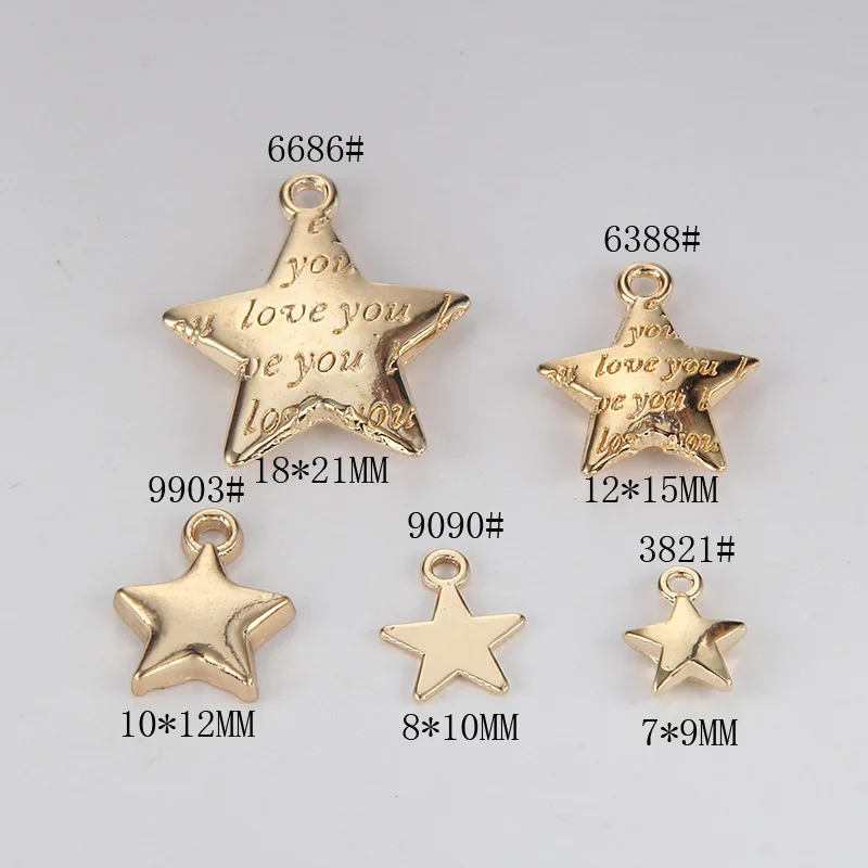 10pcs Factory price Hot High Quality Alloy Golden Color Charm Words Love Star Charms Pendant For Necklace Jewelry Accessories | Украшения и