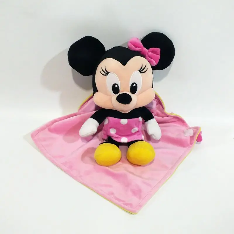 28 см Микки Минни детские плюшевые пеленки с одеялом ToyCute мягкие животные детские игрушки куклы дети Gif
