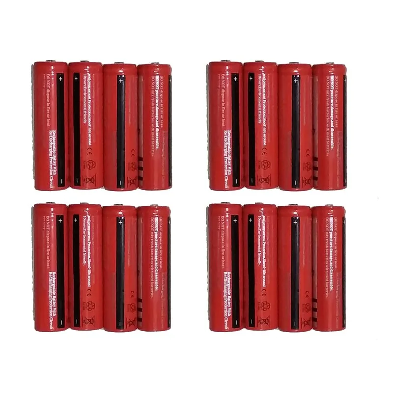 16pcs 16 шт/8 шт/4 шт 18650 литий-ионная аккумуляторная батарея для фонарика ICR 18650 льва батарея 3,7 в 18650 - Испускаемый цвет: 16pcs