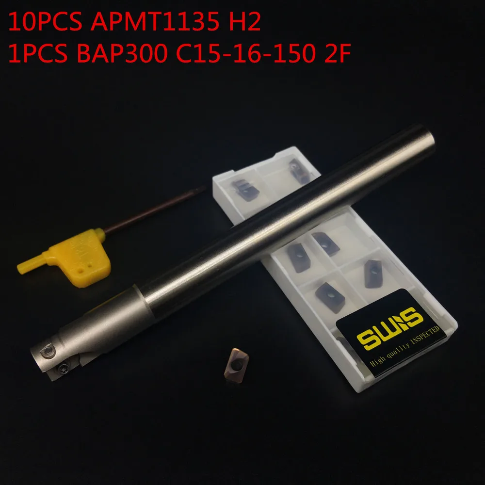 10 шт. APMT1135 H2 + 1 16 мм фреза держатель BAP300R C15 150L 2F фрезы для обработки лица|cutter